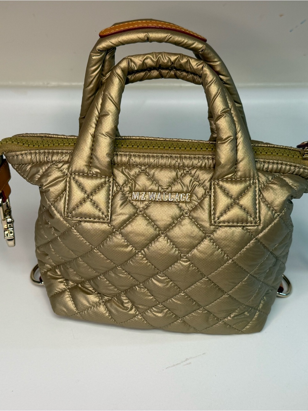 MZ Wallace Micro Sutton Metallic Gold Mini Tote
